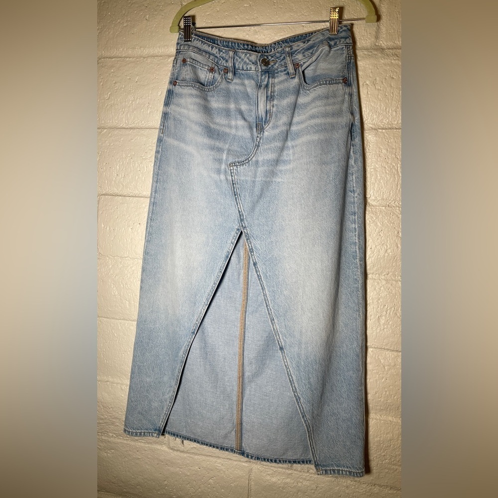 American Eagle Light Blue Denim Maxi Skirt
